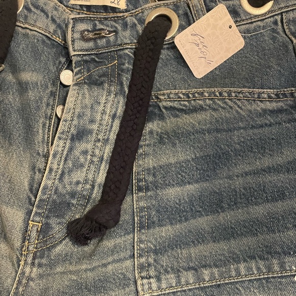 Free People Women’s Barrel Blue Jeans - Picture 3 of 4